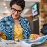 lady reading magazine