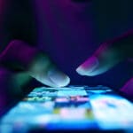 businesswoman using smart phone ,Social, media, Marketing concept