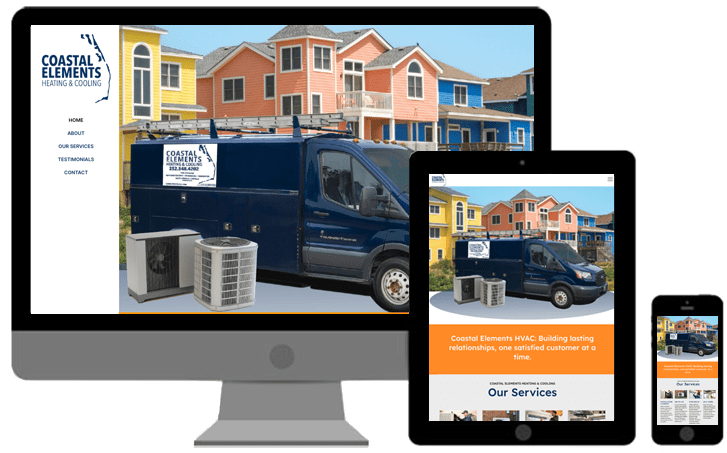 Coastal Elements HVAC website developed by VistaGraphics and VistaDigital Agency